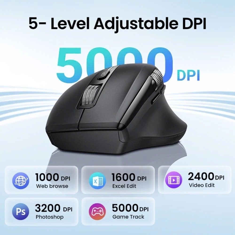 Chuột không dây 2.4Ghz+Bluetooth dùng cho máy tính + laptop + chất liệu nhựa ABS Ugreen 45792 M751 | BigBuy360 - bigbuy360.vn