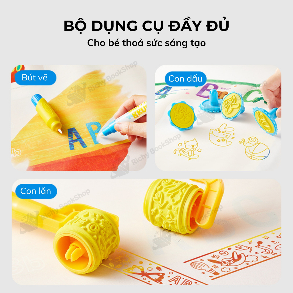 Thảm vẽ tranh nước, tranh tô màu nước ma thuật Mideer Magic Water Doodle Mat