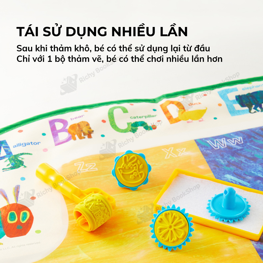 Thảm vẽ tranh nước, tranh tô màu nước ma thuật Mideer Magic Water Doodle Mat