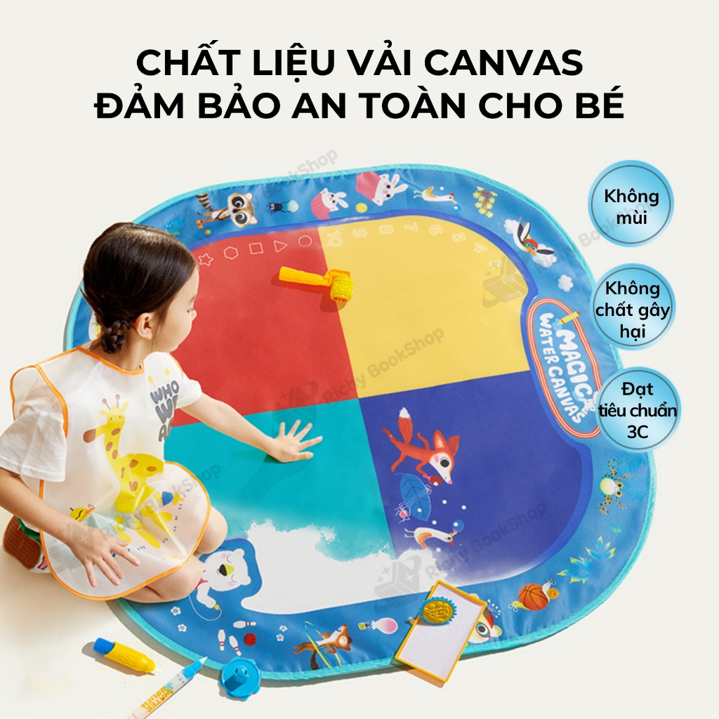 Thảm vẽ tranh nước, tranh tô màu nước ma thuật Mideer Magic Water Doodle Mat