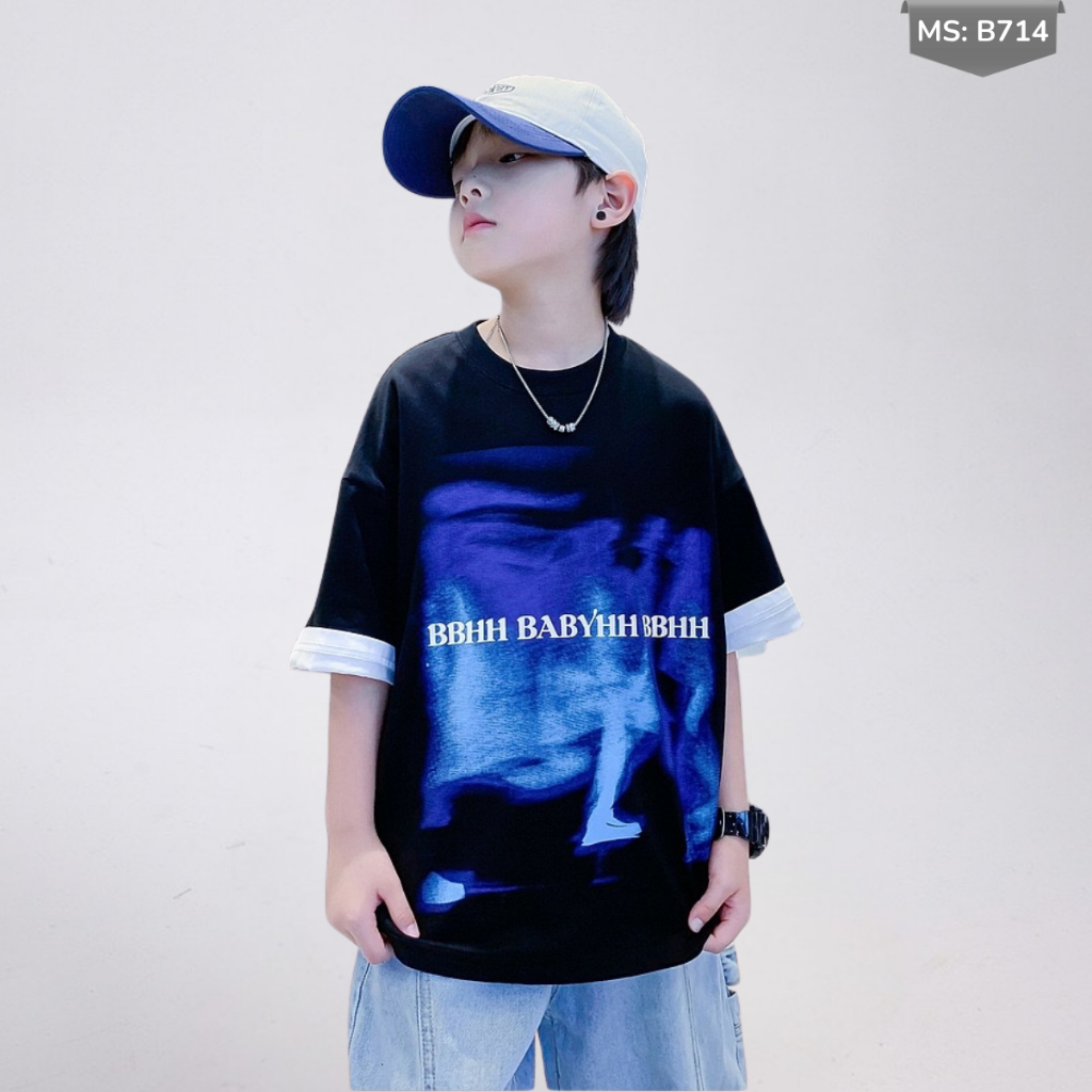 Áo Thun Ngắn Tay Mùa Hè Cho Bé Trai, Bé Gái In Hình Năng Động, Cổ Tròn B714 | JJ Kids Fashion