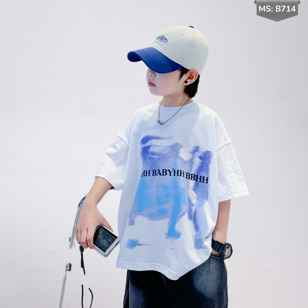 Áo Thun Ngắn Tay Mùa Hè Cho Bé Trai, Bé Gái In Hình Năng Động, Cổ Tròn B714 | JJ Kids Fashion