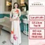 Áo dài cao cấp lụa phi yến thiết kế cổ cao tay lỡ họa tiết lá phong - PY2017