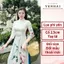 Áo dài cao cấp lụa phi yến thiết kế cổ cao tay lỡ in hoa Poppy trẻ trung - PY2019
