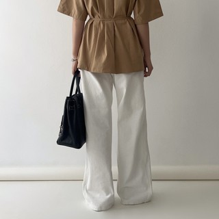 Quần jeans nữ dáng suông ống rộng OMAI thiết kế cạp cao chất mềm - BQ08