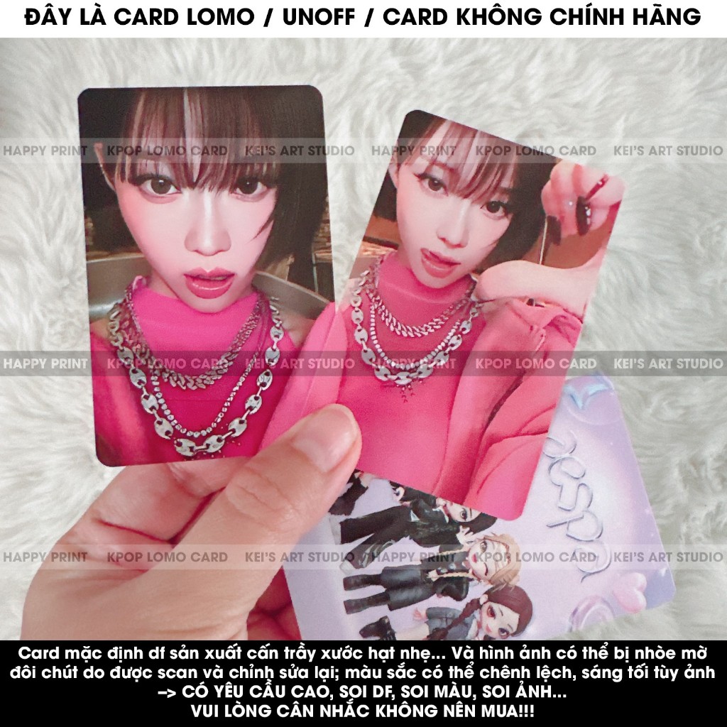[CARD LOMO MUA 3 TẶNG 1] Aespa Supermatte Thẻ ảnh game màu hồng , hoodies - ssgt25 - Karina, Winter, Giselle, Ningning