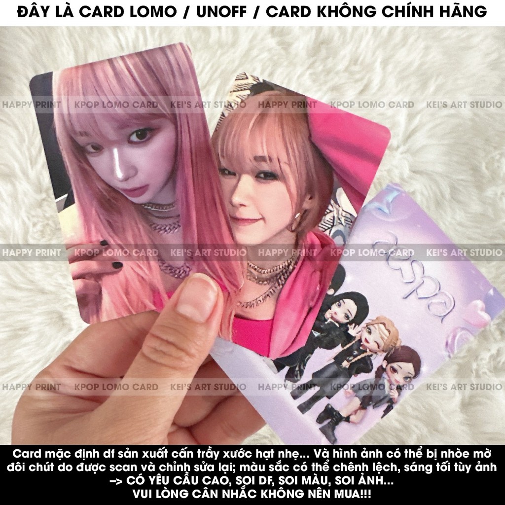 [CARD LOMO MUA 3 TẶNG 1] Aespa Supermatte Thẻ ảnh game màu hồng , hoodies - ssgt25 - Karina, Winter, Giselle, Ningning