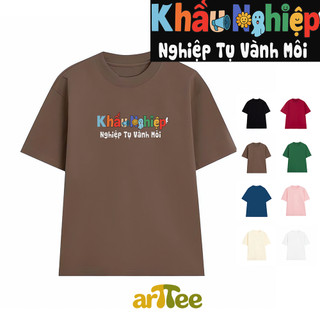 Áo thun oversize nam nữ Arttee mẫu Khẩu Nghiệp – Cotton 100% 250gsm, in bền đẹp - Trend Hài Hước