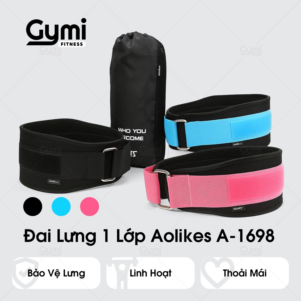 Đai Lưng 1 Lớp Aolikes A-1698 - Đai Lưng Bảo Vệ Cột Sống Tập Gym, Thể Thao Nam & Nữ - DL-AL1698
