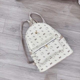 Balo Nữ Hello Kitty Trắng In Họa Tiết Dễ Thương - Chất Da PU Cao Cấp,Size 40 Quai nhỏ Phong Cách Hàn Quốc BL020