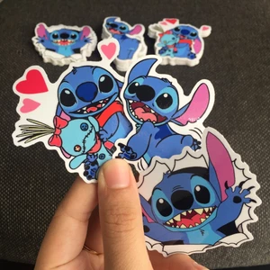 Bộ 3 hình dán STITCH dễ thương [ 7cm ]. Logo decal chống nước trang trí xe máy, nón bảo hiểm, tủ, laptop, điện thoại