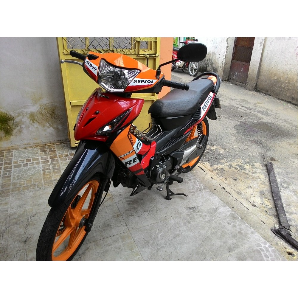 Tem rời dán xe WAVE RSX 2008 màu đen. Chủ đề Repsol zin
