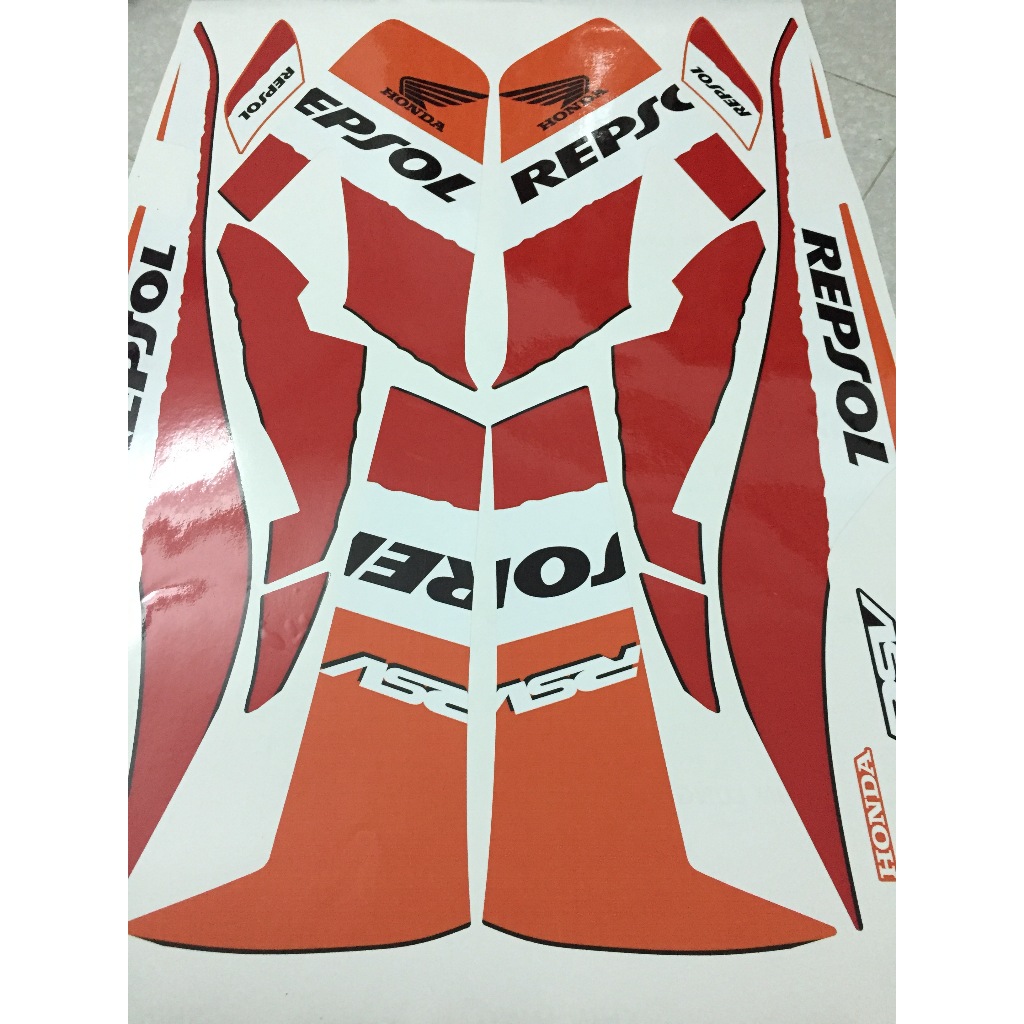 Tem rời dán xe WAVE RSX 2008 màu đen. Chủ đề Repsol zin