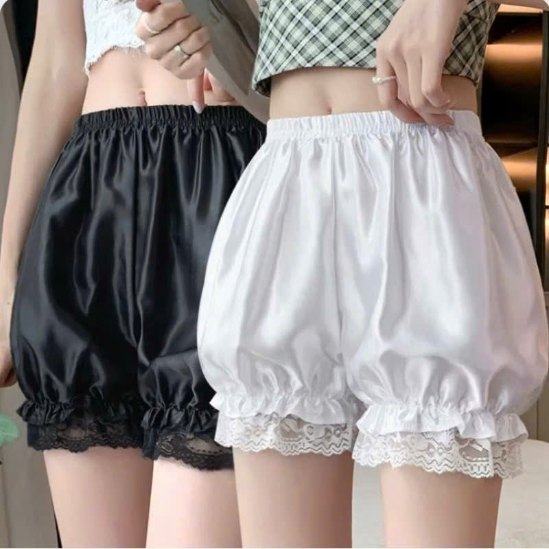 ( HÀNG CÓ SẴN ) Quần bí mặc ngủ, bảo hộ trong váy siêu xinh lụa ren mềm mại hai màu trắng đen hot mới về