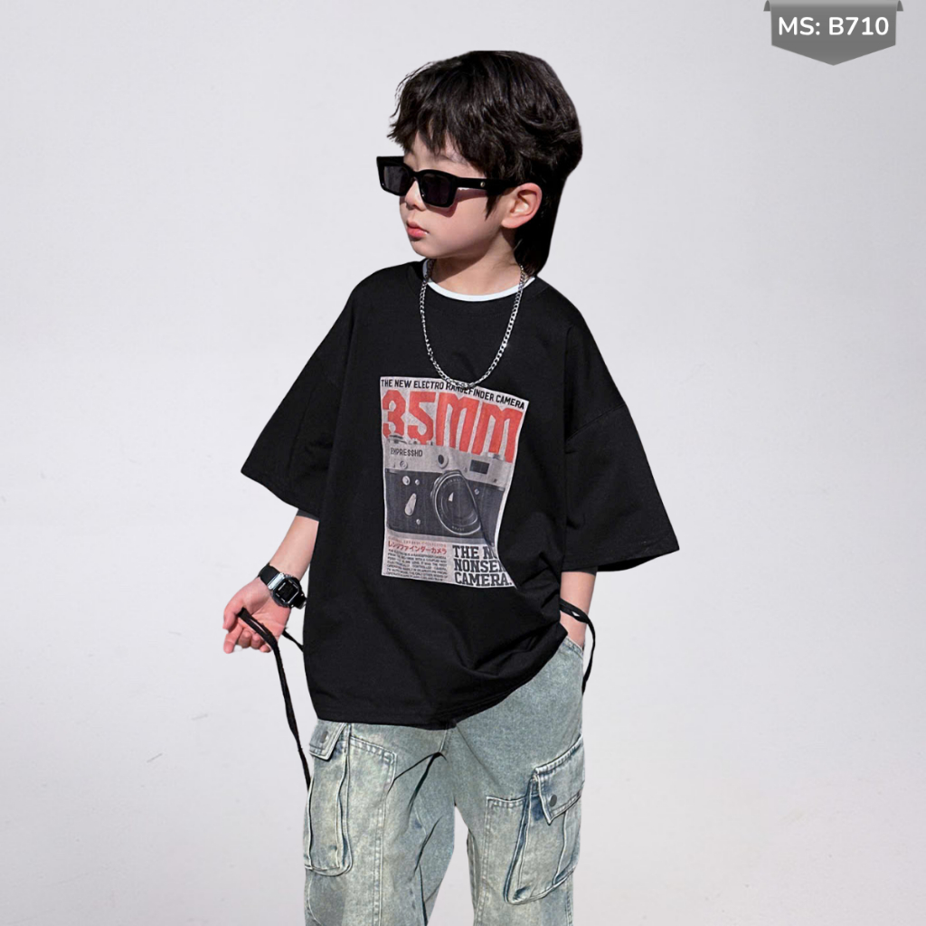 Áo Thun Ngắn Tay Mùa Hè Cho Bé Trai, Bé Gái In Hình Năng Động, Cổ Tròn B710 | JJ Kids Fashion