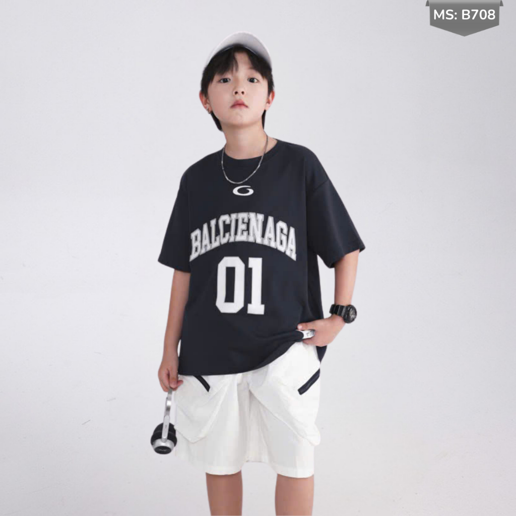 Áo Thun Ngắn Tay Mùa Hè Cho Bé Trai, Bé Gái In Hình Năng Động, Cổ Tròn B708 | JJ Kids Fashion