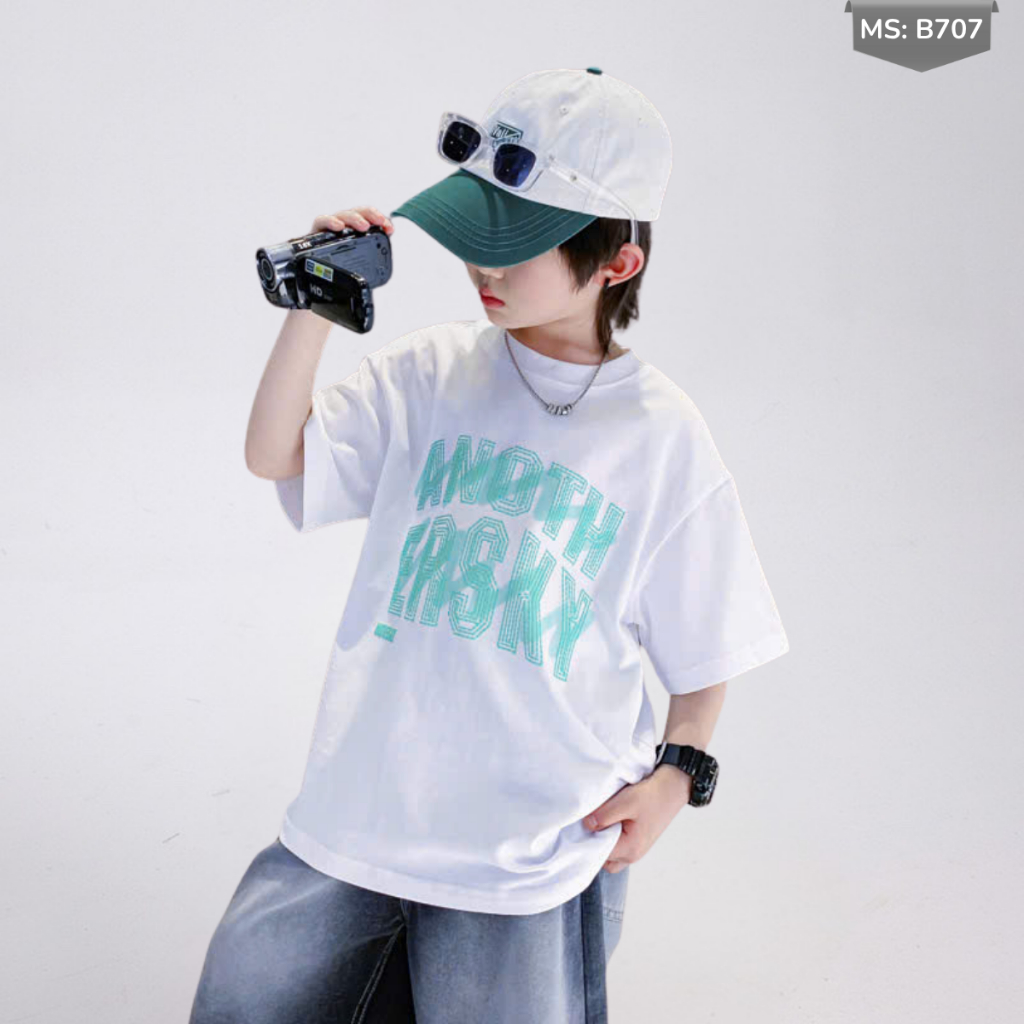 Áo Thun Ngắn Tay Mùa Hè Cho Bé Trai, Bé Gái In Hình Năng Động, Cổ Tròn B707 | JJ Kids Fashion