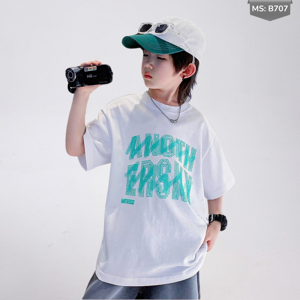Áo Thun Ngắn Tay Mùa Hè Cho Bé Trai, Bé Gái In Hình Năng Động, Cổ Tròn B707 | JJ Kids Fashion