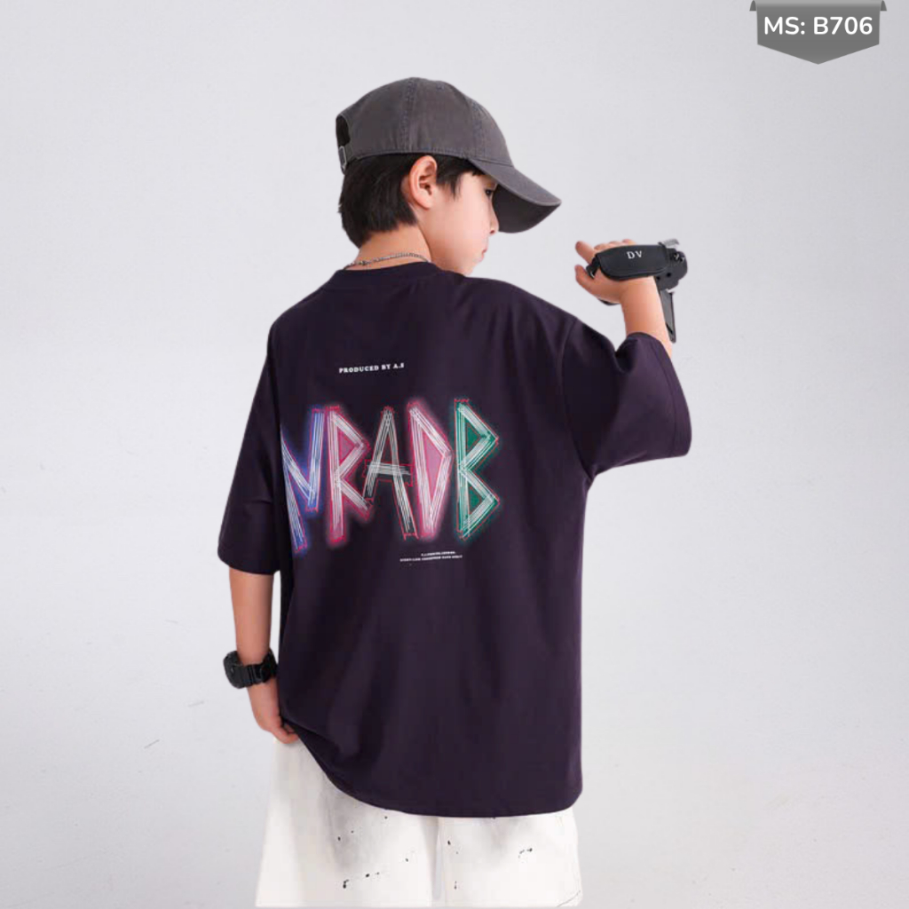 Áo Thun Ngắn Tay Mùa Hè Cho Bé Trai, Bé Gái In Hình Năng Động, Cổ Tròn B706 | JJ Kids Fashion