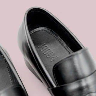 Giày Loafer HH1 - JOG04 , thiết kế High heel hiện đại , da bò mộc , đế phíp gỗ cao 4,5cm ( HH1 )
