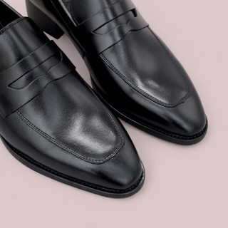 Giày Loafer HH1 - JOG04 , thiết kế High heel hiện đại , da bò mộc , đế phíp gỗ cao 4,5cm ( HH1 )
