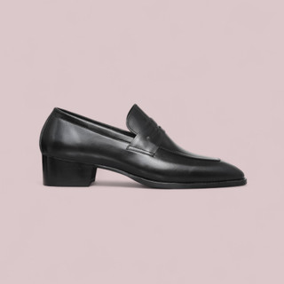 Giày Loafer HH1 - JOG04 , thiết kế High heel hiện đại , da bò mộc , đế phíp gỗ cao 4,5cm ( HH1 )