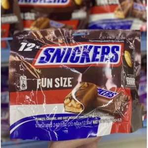 Túi Socola Snickers funsize nhân Caramel đậu phộng 12 thanh 240g hộp Tết