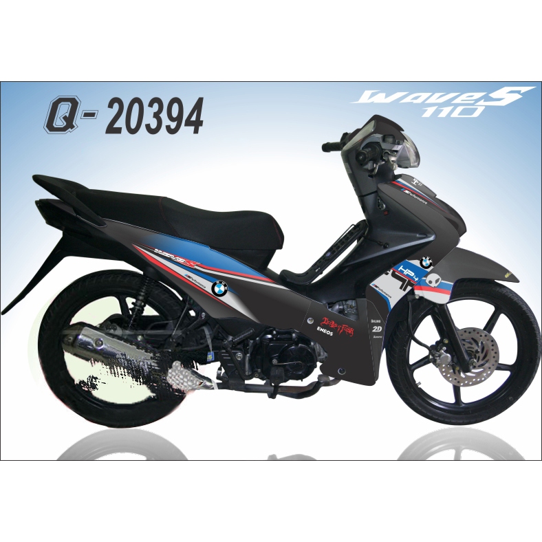 Tem rời xe Wave RSX 2010. HP4 dán xe đen. Decal tem chế đẹp, chất lượng cao, tặng nhiều logo hot
