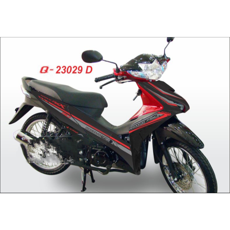 Tem rời xe Wave RSX 2010. Chỉ đỏ, sọc đen, dán xe đen. Decal tem chế đẹp, chất lượng cao