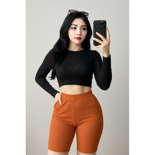 [D2]Quần Short Gân Nữ Siêu Xinh  Siêu Co Giãn Mặc Ở Nhà & Đi Chơi Đều Đẹp