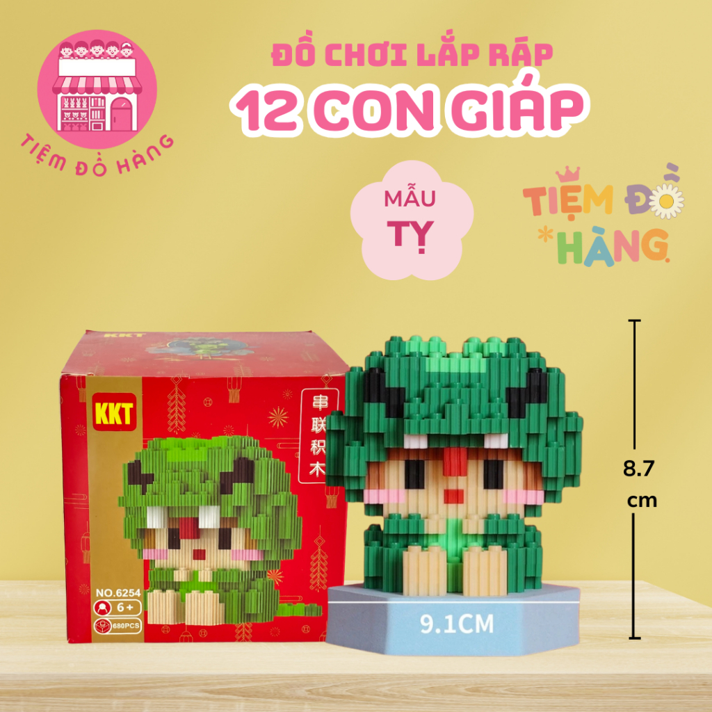Đồ Chơi Lắp Ráp Mô Hình 12 Con Giáp (Trên 500 Mảnh Ghép)