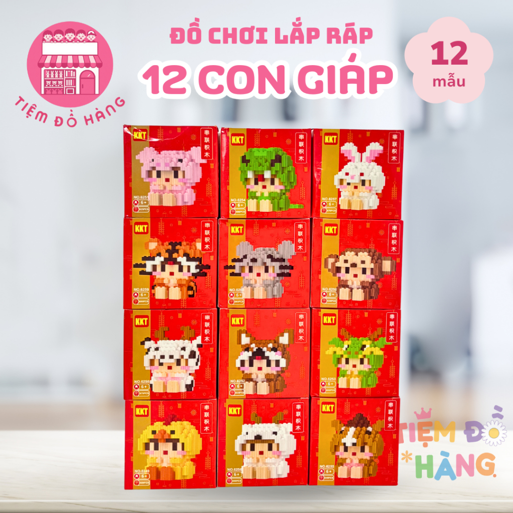 Đồ Chơi Lắp Ráp Mô Hình 12 Con Giáp (Trên 500 Mảnh Ghép)