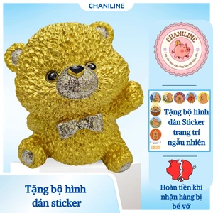 Heo Đất Lợn Đất Gấu Xù Vàng Size To đeo túi đáng yêu Ống heo tiết kiệm tiền,trang trí,quà tặng