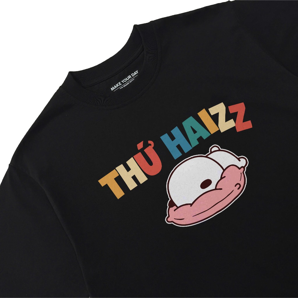 Áo Thun In Chữ Hài Hước Thứ Haizz Câu Nói Text Vui Nhộn Văn Phòng Công Sở Form Rộng Cotton 250gsm