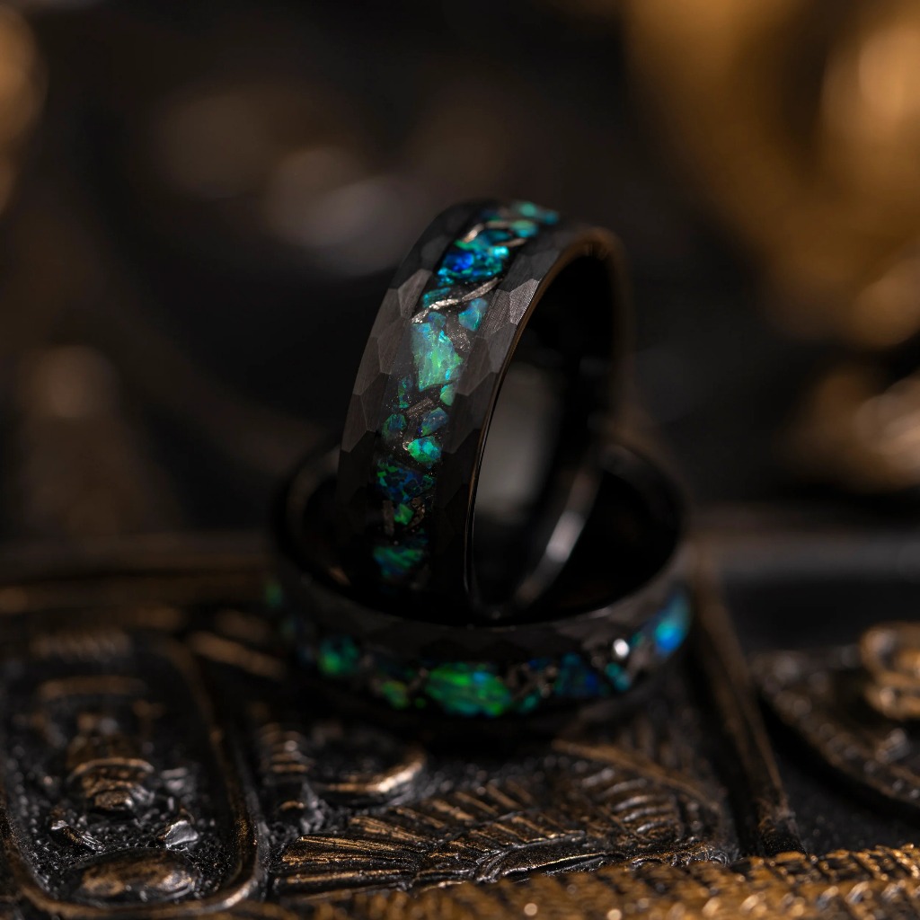 Nhẫn Nam Vonfram Stellar "The Peridot Star" Đá Thiên Thạch Ngọc Lục Bảo - Cao Cấp Lịch Sự Không Gỉ -Bền Gấp 3 Nhẫn Titan