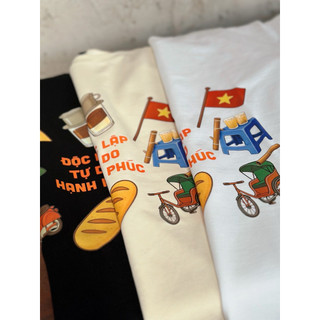Áo thun UNISEX OVERSIZE FORM RỘNG NAM NỮ in hình Icon VIỆT NAM YÊU NƯỚC chất Cotton mềm mịn Premium