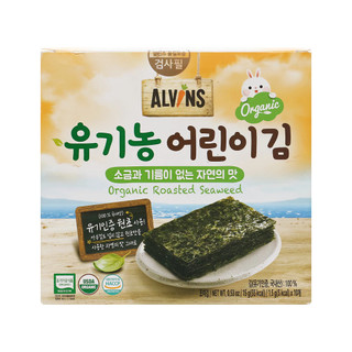 Rong biển hữu cơ tách muối cho bé Alvins Organic Roasted Seaweed (baby 9m+)
