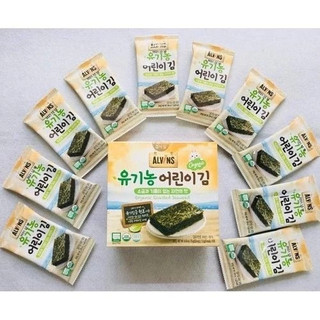 Rong biển hữu cơ tách muối cho bé Alvins Organic Roasted Seaweed (baby 9m+)