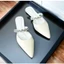 Sục Bệt Nữ Mũi Nhọn Tuyết Nhung Quai Đính Đá Xinh Xắn D82