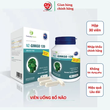 Bổ não NZ - Ginkgo 120 Everyday health hoạt huyết dưỡng não tăng tuần hoàn não cải thiện trí nhớ tăng khả năng tập trung