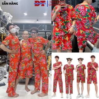 [Mã DOTHIEN30 giảm 30K đơn 50K] [MẪU MỚI] Đồ Mặc Nhà Thể Thao Nam Nữ bigsize, Set bộ đi chơi In Hoa Lá Cành Chúc Tết