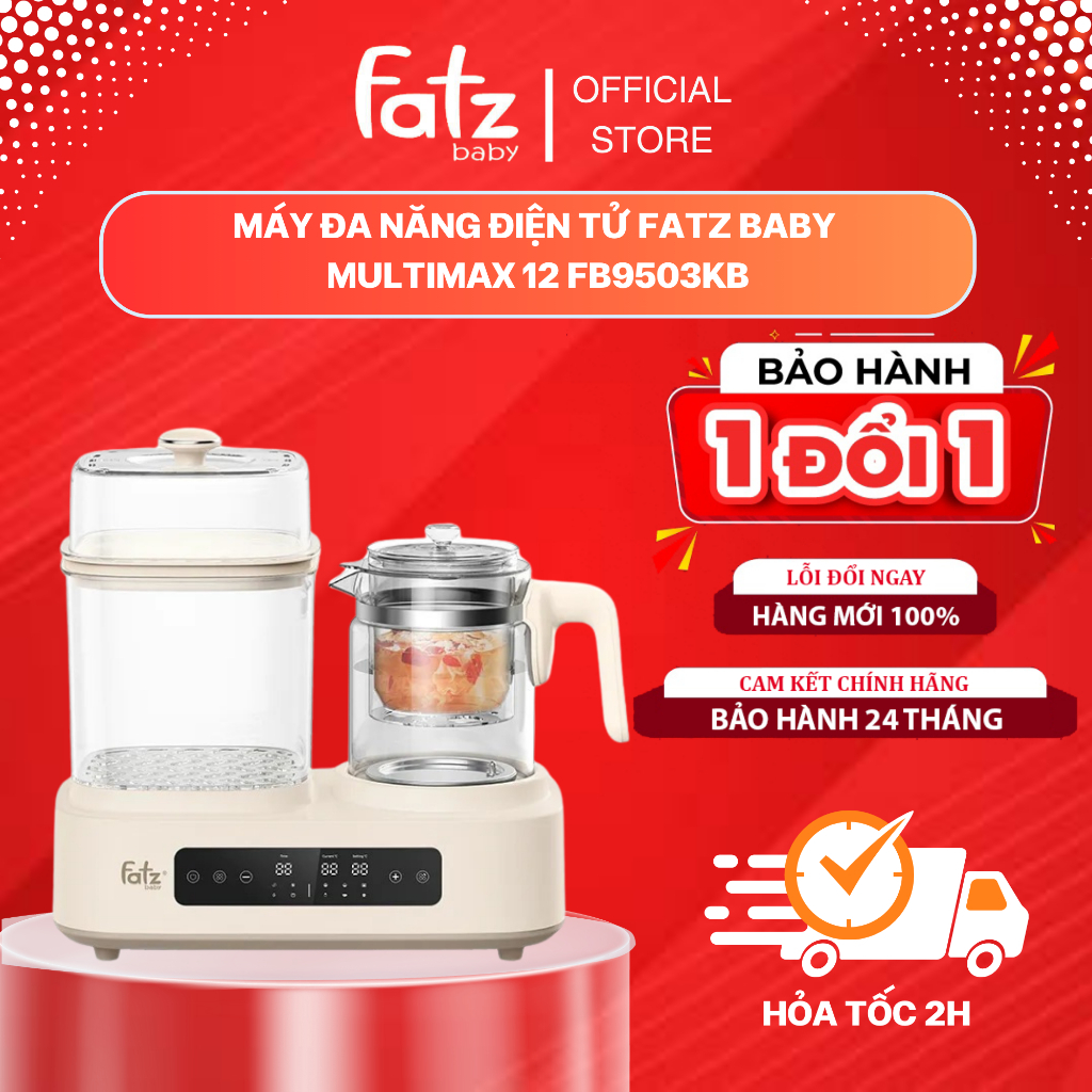 Máy Tiệt Trùng Sấy Khô, Hâm Sữa Và Đun Nước Pha Sữa Fatz Baby Multimax 12 FB9503KB Bảo Hành 12 Tháng