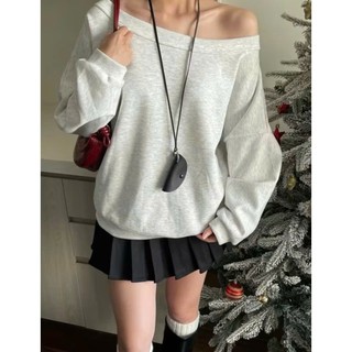 [Mã DOTHIEN30 giảm 30K đơn 50K] Áo Sweater Trễ Vai Nỉ Lông Nhiều Màu Nữ Tính Thu Đông lệch vai sexy phong cách - DTB