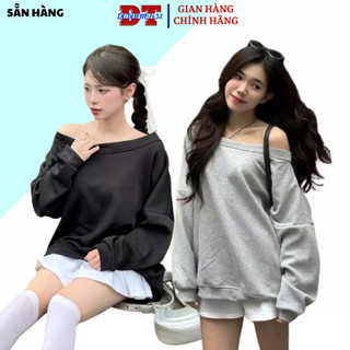 [Mã DOTHIEN30 giảm 30K đơn 50K] Áo Sweater Trễ Vai Nỉ Lông Nhiều Màu Nữ Tính Thu Đông lệch vai sexy phong cách - DTB