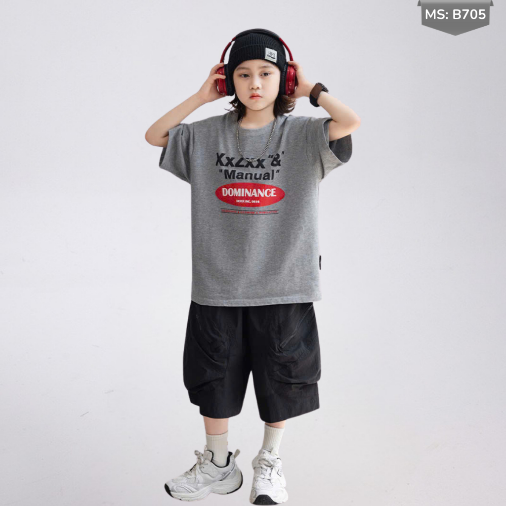 Áo Thun Ngắn Tay Mùa Hè Cho Bé Trai, Bé Gái In Hình Năng Động, Cổ Tròn B705 | JJ Kids Fashion