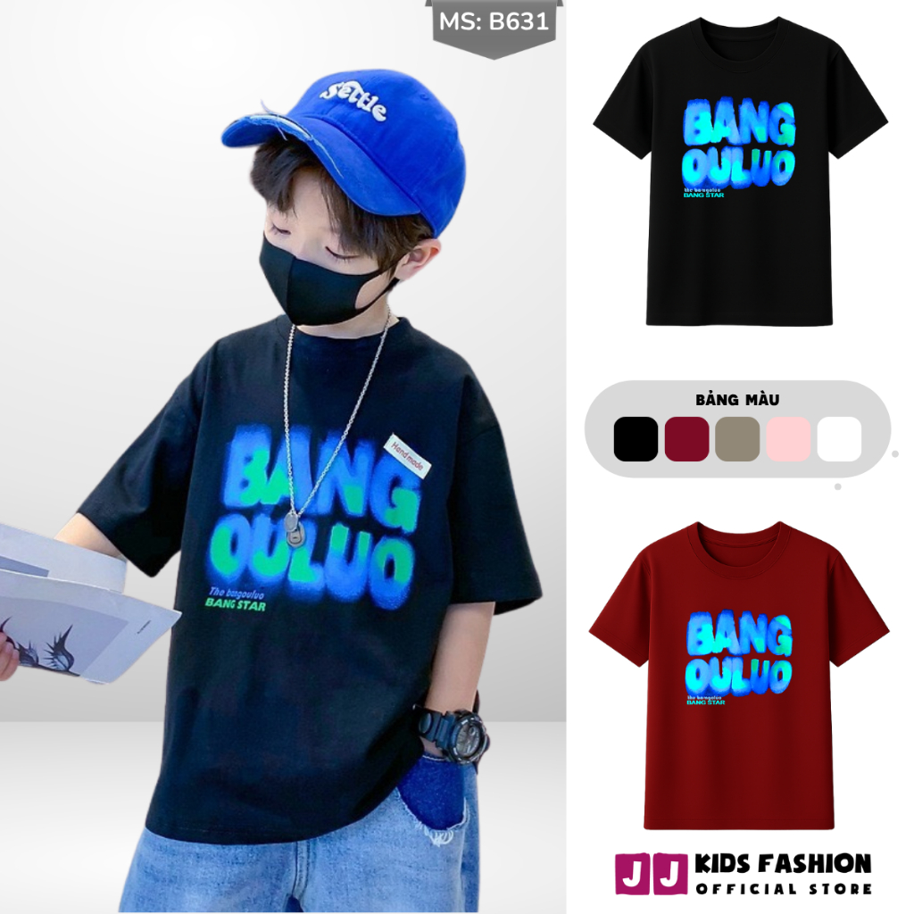 Áo Thun Ngắn Tay Mùa Hè Cho Bé Trai, Bé Gái In Hình Năng Động, Cổ Tròn B631 | JJ Kids Fashion