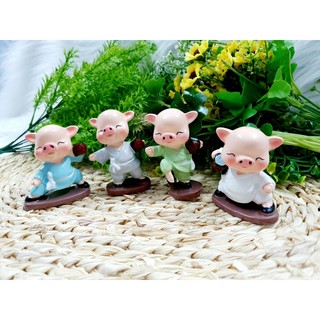 Bộ 4 tượng Heo Lợn múa võ túy quyền