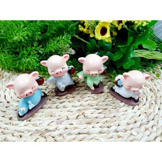 Bộ 4 tượng Heo Lợn múa võ túy quyền