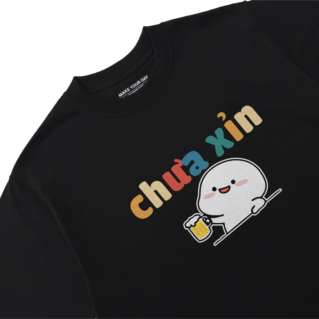 Áo Thun Hài Hước Chưa Xỉn Câu Nói Text Vui Ăn Nhậu Form Rộng Dành Cho Nam Nữ Cotton 250gsm