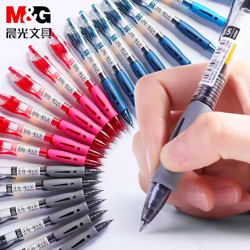 Bút Gel Bấm M&G GP1008–0.5mm + Ruột – Mực Đen/Xanh/Đỏ/Tím–Viết Trơn bút nước bút mực nước bút học sinh bút văn phòng